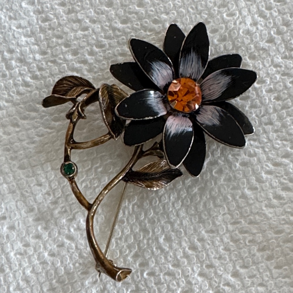 Weiss Enameled Flower Brooch